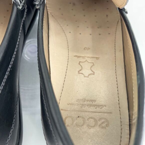 Ecco Men's Classic Moc Loafer Size 40 6 Driving Shoe Black Leather Slip On Comfy - Picture 8 of 14